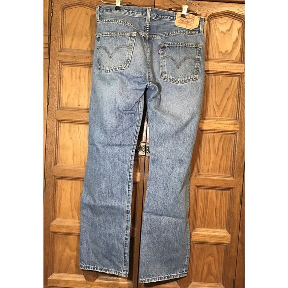 Levi's 501 Blue Straight Leg Denim Jeans Men's size 36x34 Levi Strauss WPL 423 - Picture 8 of 15